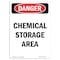 Signmission Safety Sign, OSHA Danger, 14" Height, Rigid Plastic, Chemical Storage Area, Portrait OS-DS-P-1014-V-2418 - alternate 1
